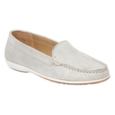 Silver leather shimmer 'Conforti' loafers